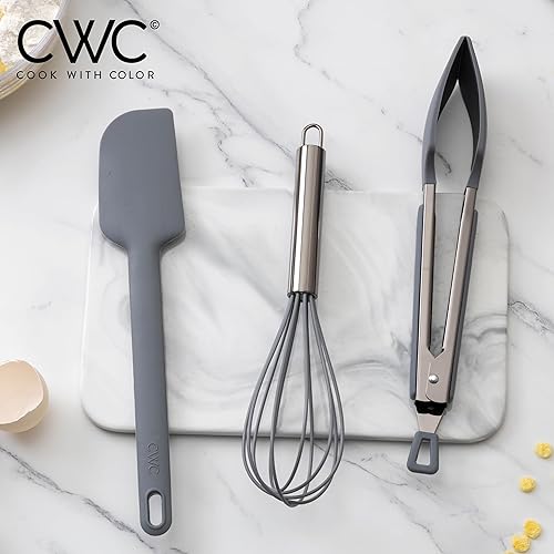 Miniatura 2 de COOK WITH COLOR Utensilios de cocina de silicona, juego de utensilios de cocina de 3 piezas, utensilios de cocina de silicona fáciles de limpiar,