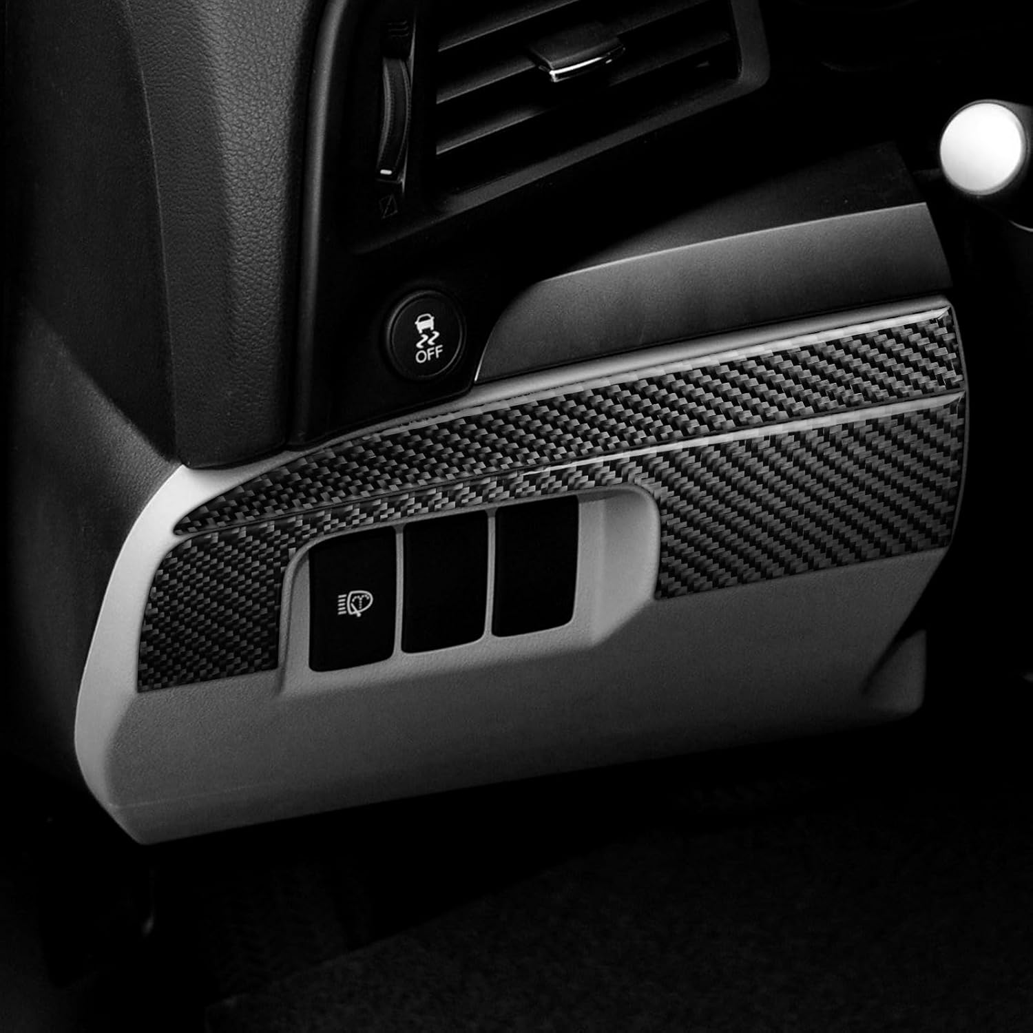 Real Black Carbon Fiber Car Storage Glove Box Lower Panel Sticker Compatible with Acura ILX Base/Premium/Technology/A-SPEC Package 2013 2014 2015 2016 2017 2018 2019 2020 2021 2022 Sedan