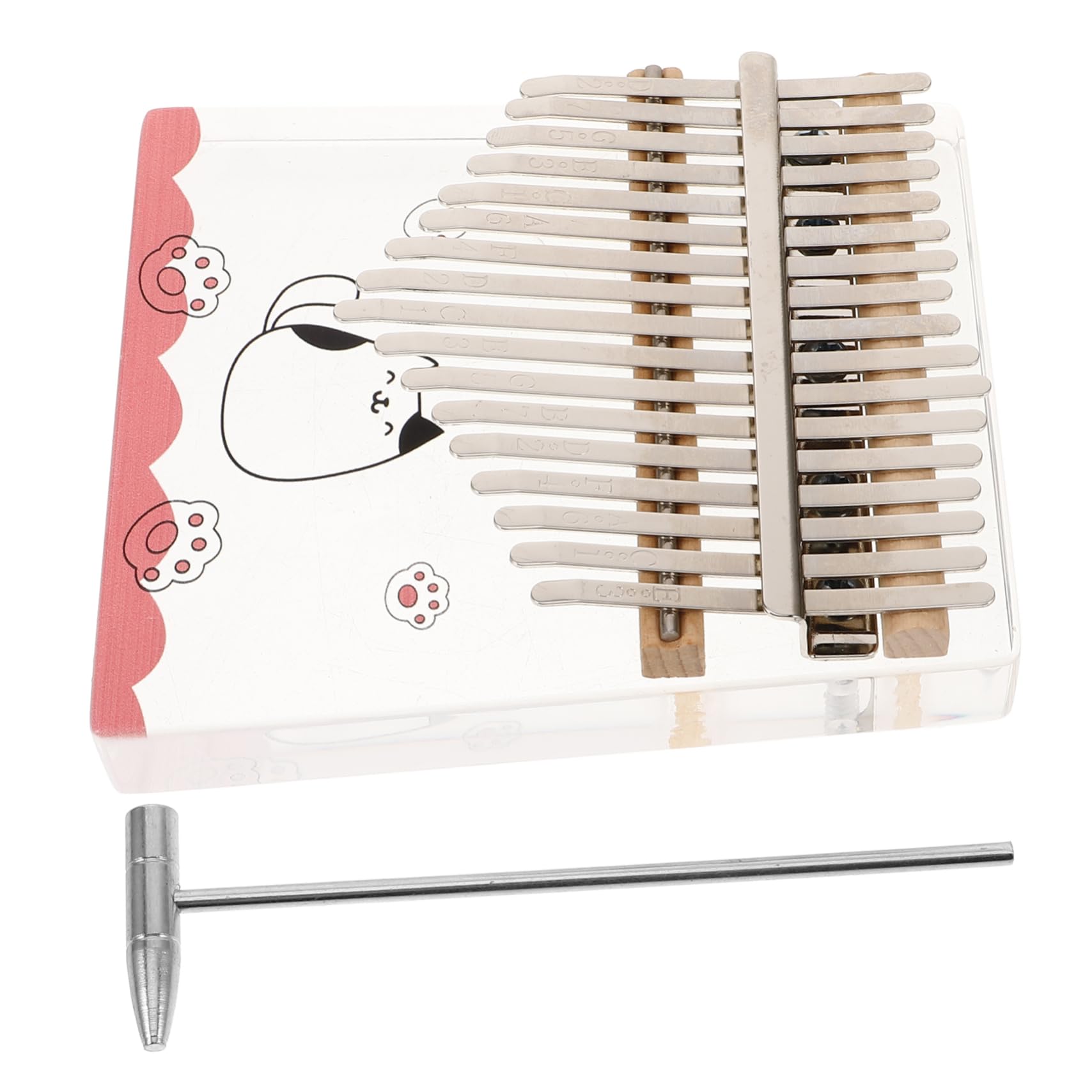 Levemolo Portable 17-key Acrylic Thumb Piano Boys and Girls Music Instrument Adorable Patterns Easy to Store Play