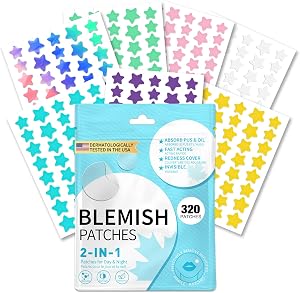 320 PCS Pimple Patch Star 3 Sizes 7 Colors Invisible Ultra Thin Star-shaped Pimple Patches Colorful Hydrocolloid Patch Skin Care for Face