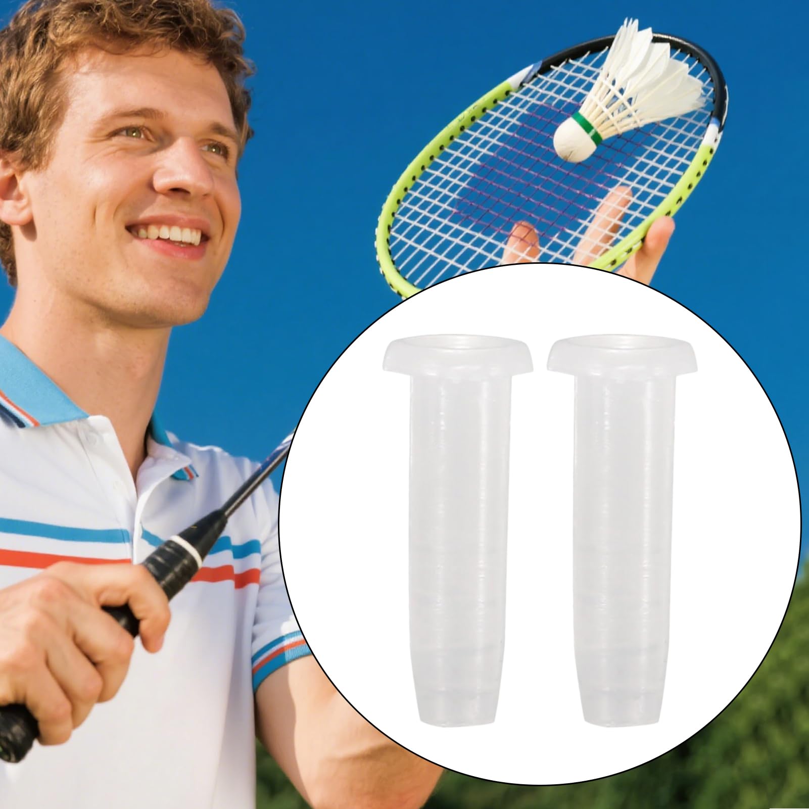 Occhielli da racchetta 100 pezzi bianco trasparenti con strumento nylon tenditore
