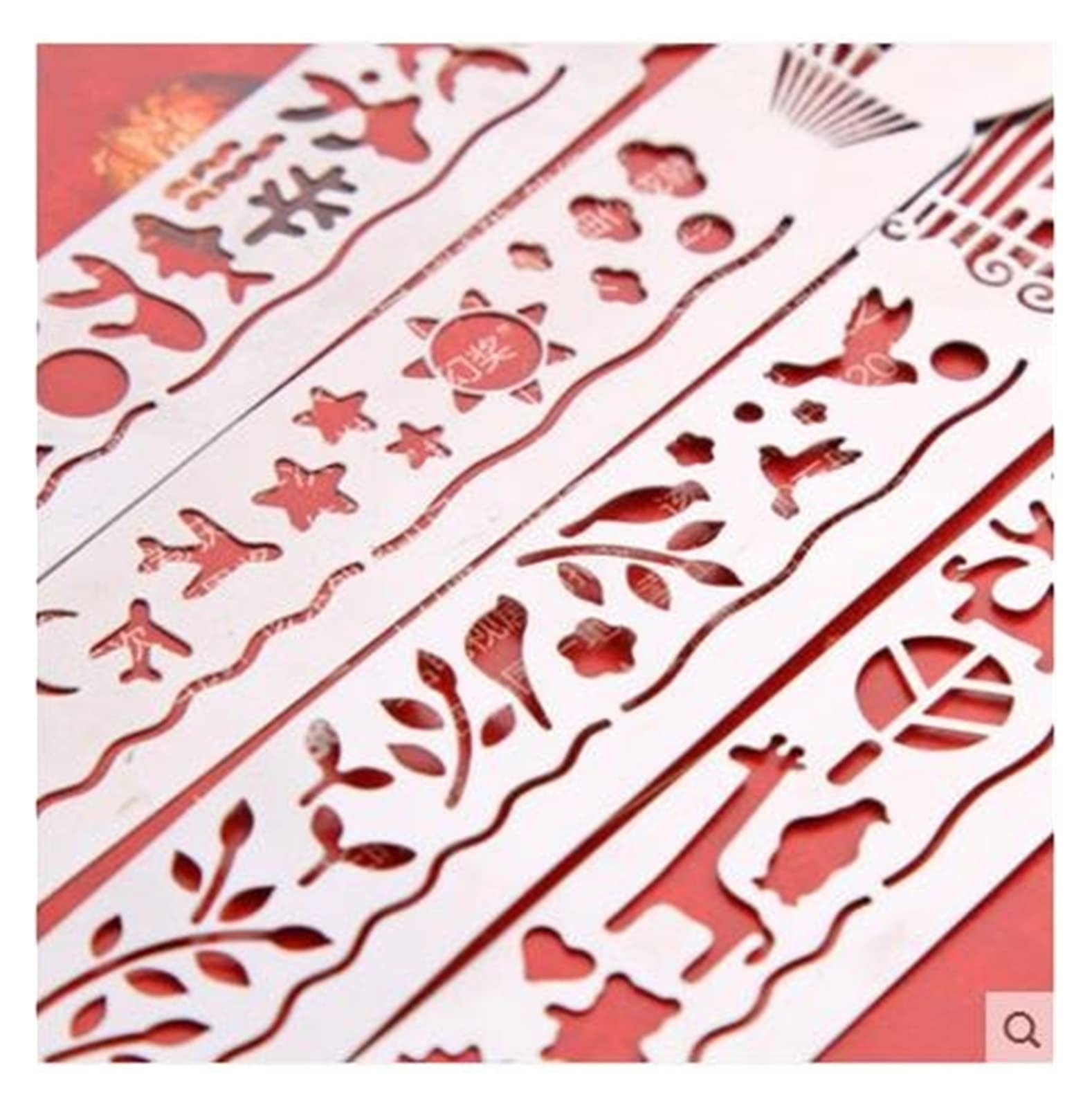 4 Stück gerades Schablonenlineal aus Metall, Kawaii-Werkzeuge, Schreibwaren, Cartoon, süße Tiere, Zeichnung, Geschenk, koreanisches Schulbüro-Set,Lineale(3)