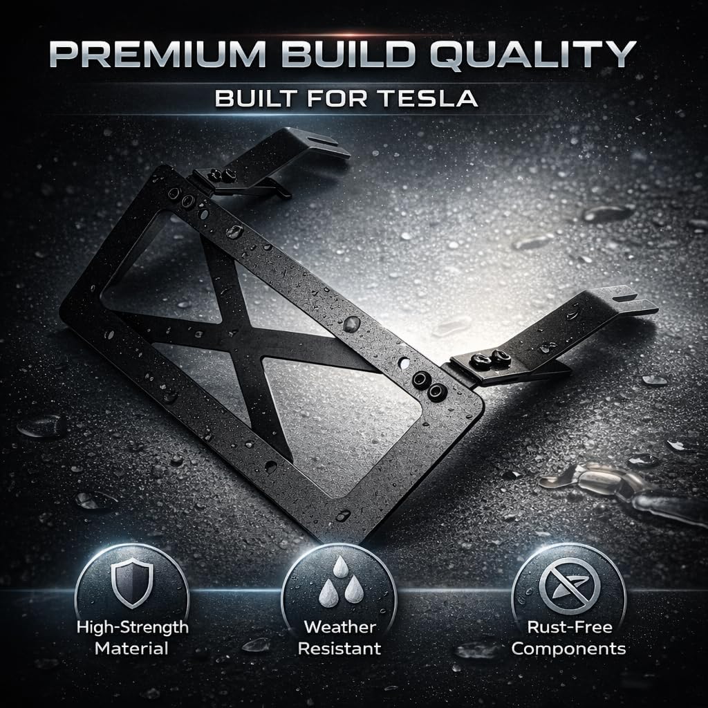 No Drill Front License Plate Mount for Tesla Model 3 2023-2025, Premium Front License Plate Holder Bracket, Camera-Safe License Plate Frame, Secure & Scratch-Free Install【for 2023-2025 Tesla Model 3】