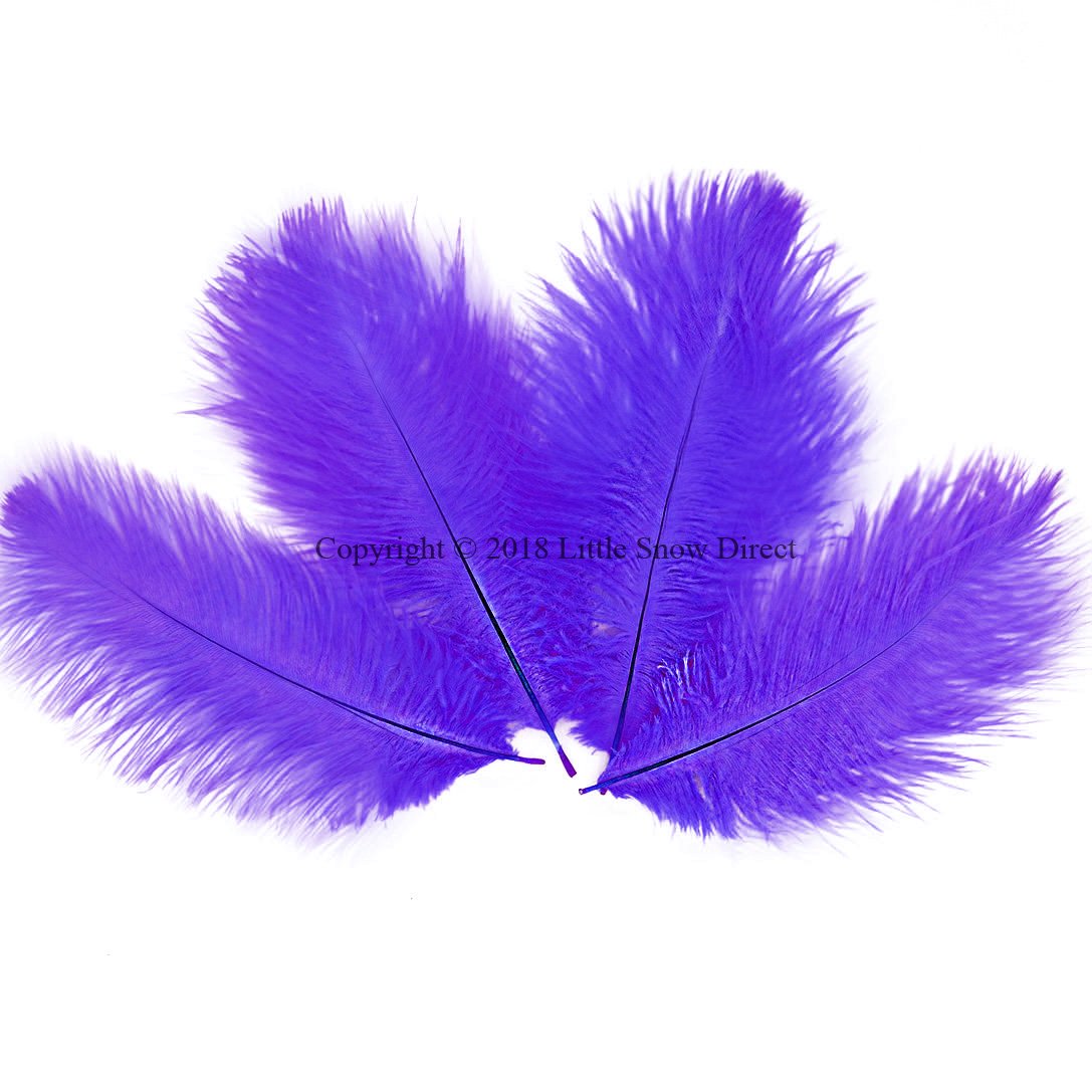 10PCS Ostrich Feathers Plumes Fluffy 6-8 Inches Long - Purple