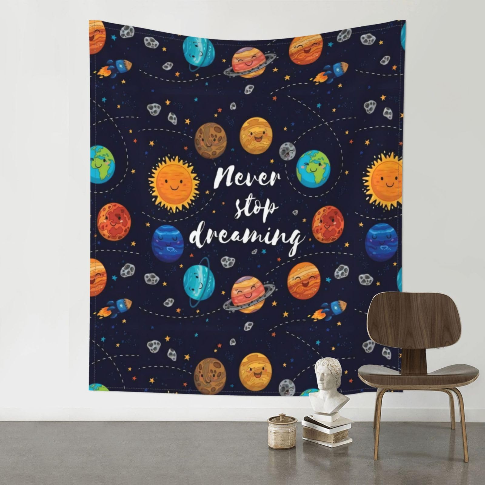 YYHWHJDE Cute Planet Prints Wall Tapestry 60x51in - High-Grade Polyester Throw Blanket for Bedroom, Dorm, Beach & Picnic Decor