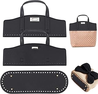 beinkmake PU Leather Backpack Making Kits Bag Bottom Shaper Pad Bag Straps with Holes Turn Lock Crochet Knitting Set for DIY Purse Wallet Shoulder Bags Making Repairing
