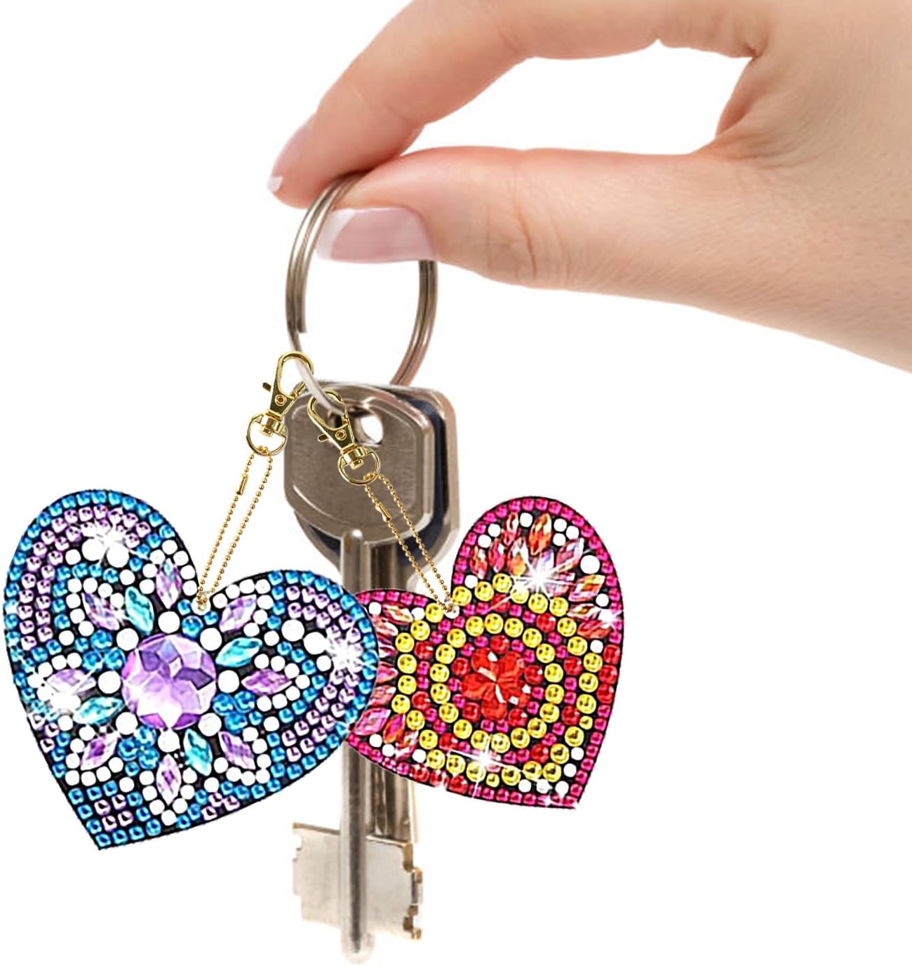 LazyFold 5Pcs Diamond Art Painting Keychain Kits for Adults,Datura Theme Pattern Diamond Painting Keychain Ornaments Key Ring Art Pendant Fall Festival Decor image 4