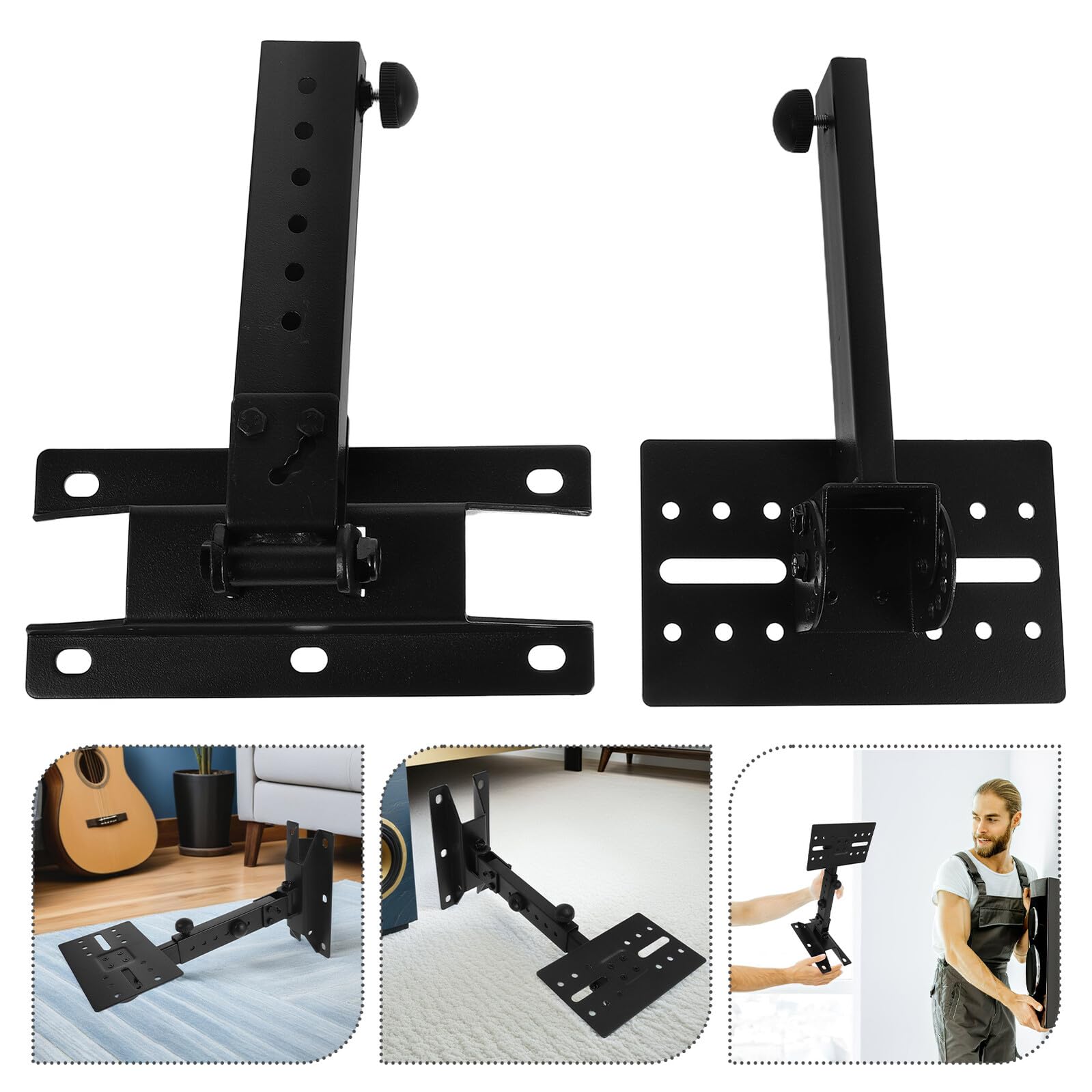 Toddmomy Support Mural pour Enceinte Bras Extensibles pour Systèmes Audio Pied Enceinte Fixe Réglable de Karaoké et Maison