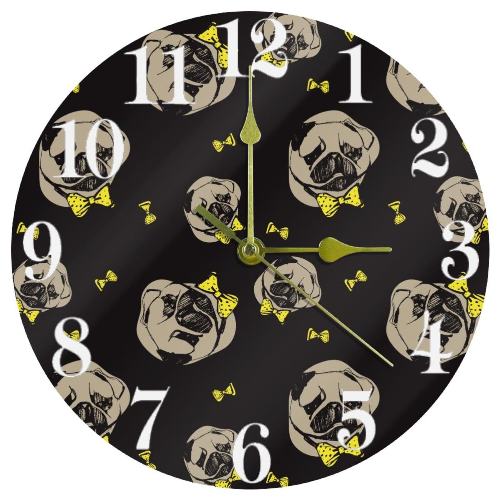 Horloge murale avec nœud jaune pour rythmer la vie de famille en douceur