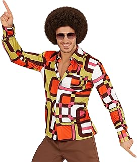 W WIDMANN MILANO Mode festive - Chemise années 70, chemise pour homme, style disco, costumes de carnaval
