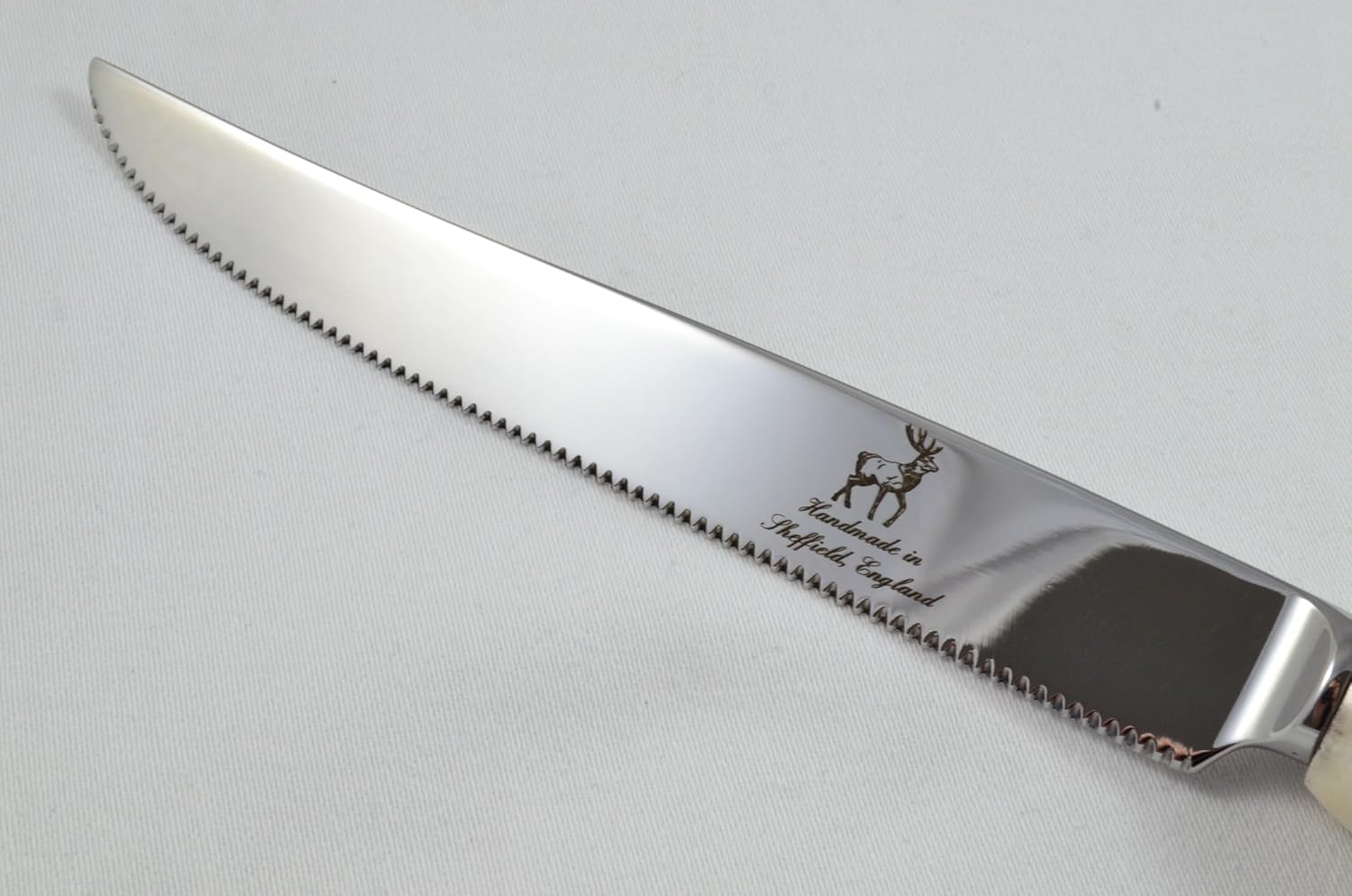 A Genuine Stag Antler Handled Pewter Capped Cake Knife & Server Set Made In Sheffield England