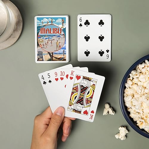 Miniatura 2 de Lantern Press Malibu, California, montaje en la playa (52 cartas de juego, baraja de cartas de tamaño póquer con Jokers)