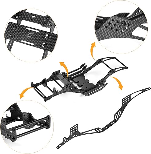 Miniatura 4 de COOWOO Viga de marco RC, LCG fibra de carbono chasis marco viga piezas de actualización para 110 RC Crawler Cars DIY actualizaciones