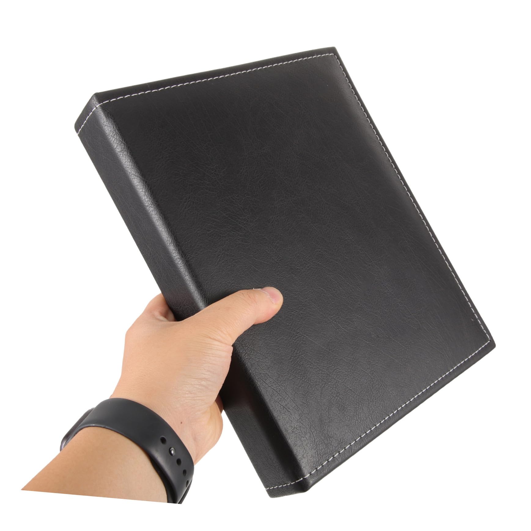 Selbstgemachtes Leder Fotoalbum zum Einkleben Vintage Scrapbook Familienalbum 6 Zoll Handgefertigtes Hochzeitsalbum mit Schwarzem Einband Reise und Erinnerungstagebuch