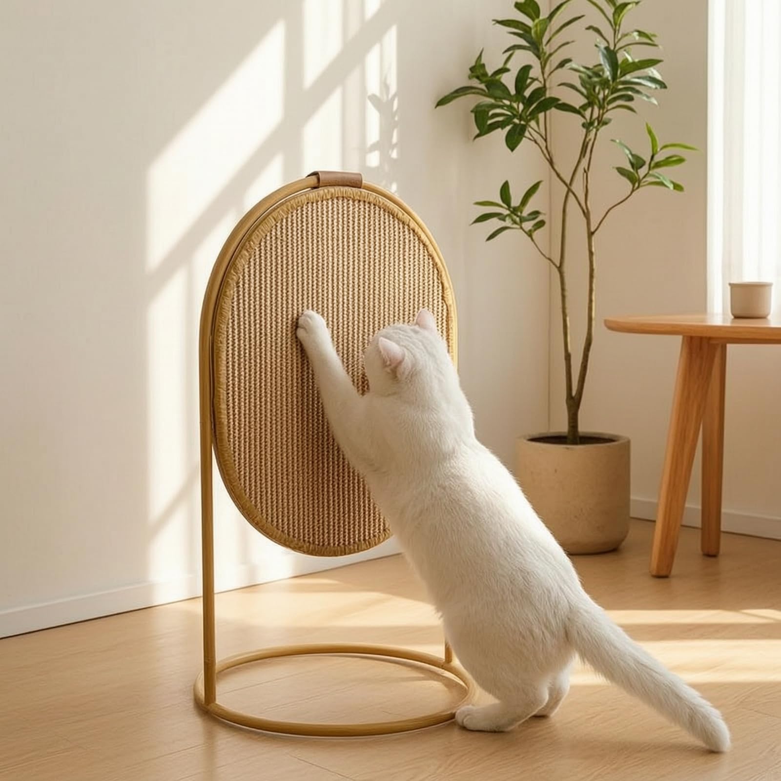 Harilla Griffoir pour Chat avec Structure en, Vert Basilic avec Carton Ondulé, Modèle Breveté, Résistant Aux Griffures, Ne Perd Pas De Copeaux