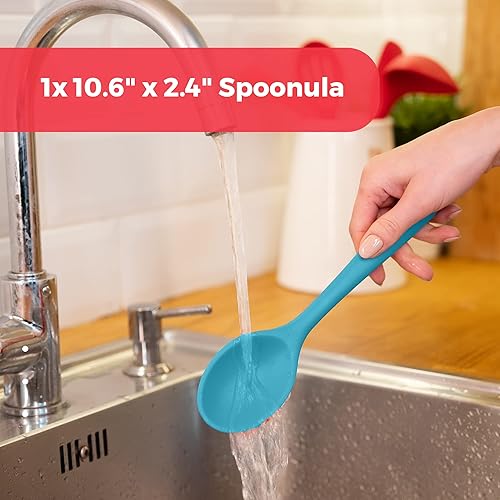 Miniatura 4 de StarPack - Cuchara de silicona básica para cocinar, cuchara mezcladora apta para lavavajillas para hornear, cuchara de goma con resistencia al calor