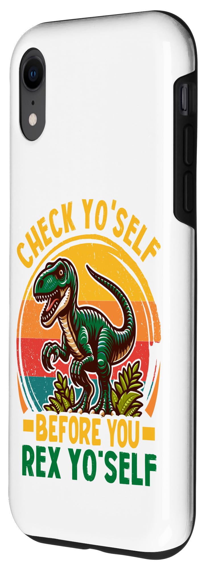iPhone XR Check Yo Self Before You Rex Yo Self dinosaur Funny T Rex Case - Image 2