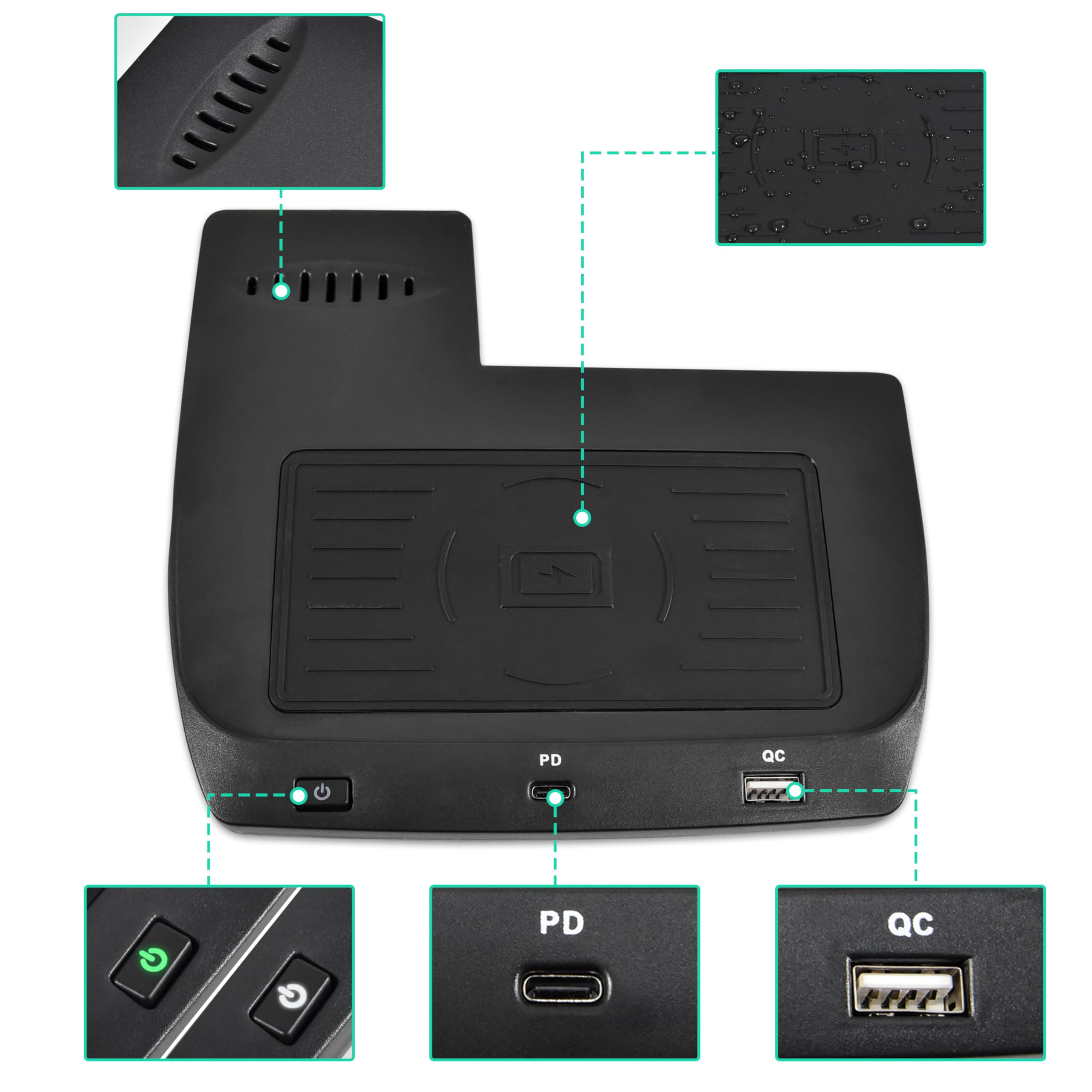 Cargador inalámbrico para coche consola central almohadilla de carga para Honda Civic 2016 2017 2018 2019 2020 2021 accesorios