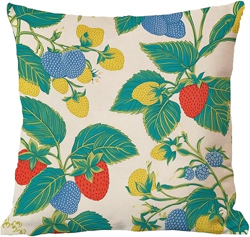 Miniatura 6 de Fundas de almohada estilo chinoiserie de verano de fresa, limón, océano, cítricos, jardín, granja, 26 x 26 pulgadas, funda de almohada asiática,