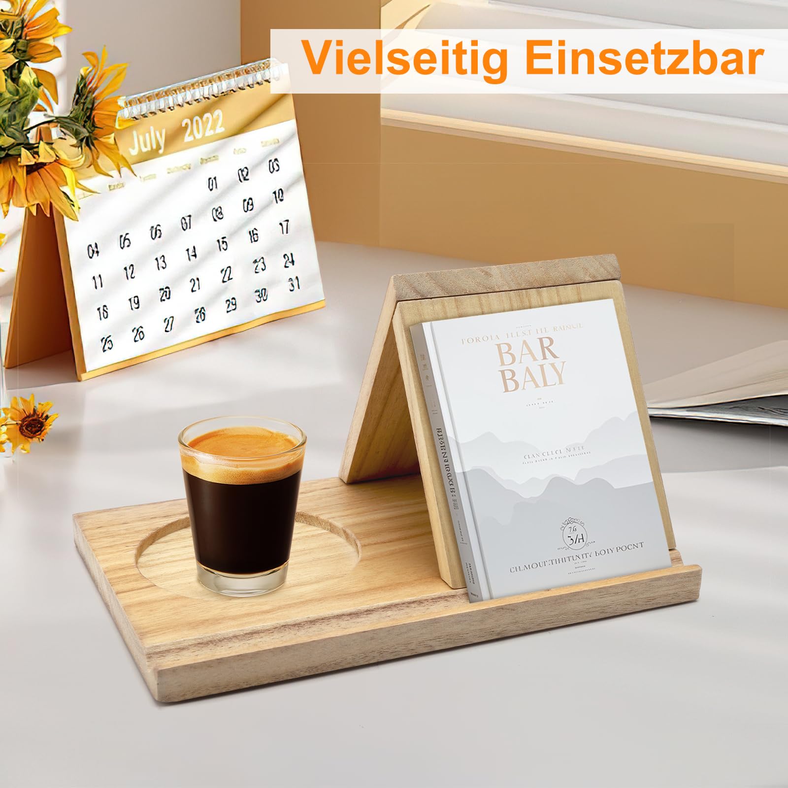 Leggio Triangolare In Legno 14x25x16 Cm – Supporto Per Libri, Tablet E E-reader, Regalo Per Lettori - 5