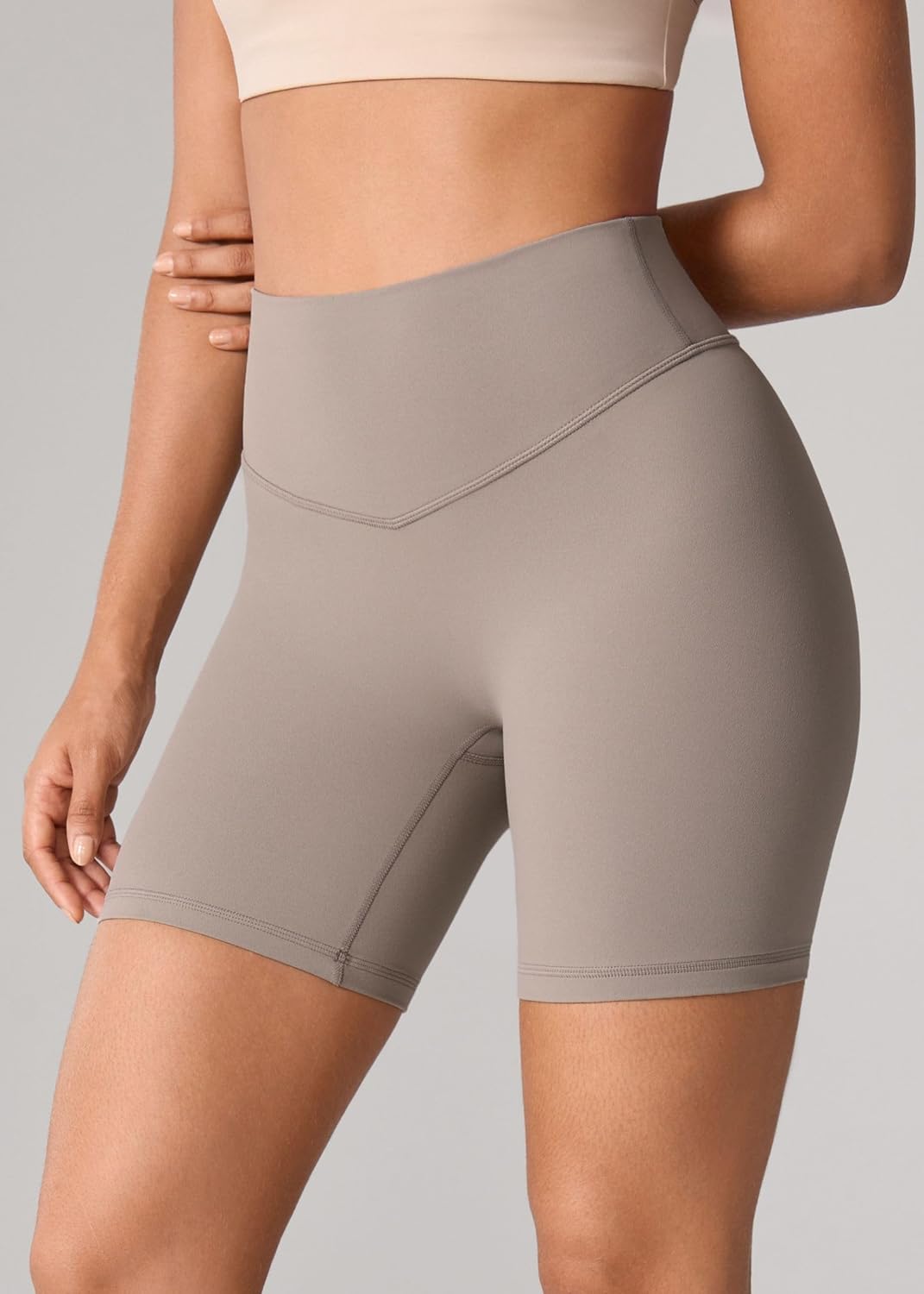 UNISSU Hugcurve No Front Seam High Waisted Workout Biker Shorts for Women 6 Inches Tummy Control Buttery Soft Yoga Pants Gym