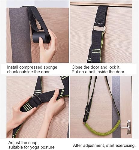 Miniatura 5 de Correa de estiramiento de yoga, fitness, correa de estiramiento de flexibilidad de puerta, mejora la flexibilidad de la pierna, cintura y espalda,