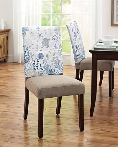 Vista 33 de Fundas para sillas de Navidad de muñeco de nieve rojo, 4 piezas, fundas para respaldo de sillas de comedor, fundas protectoras de silla de árbol