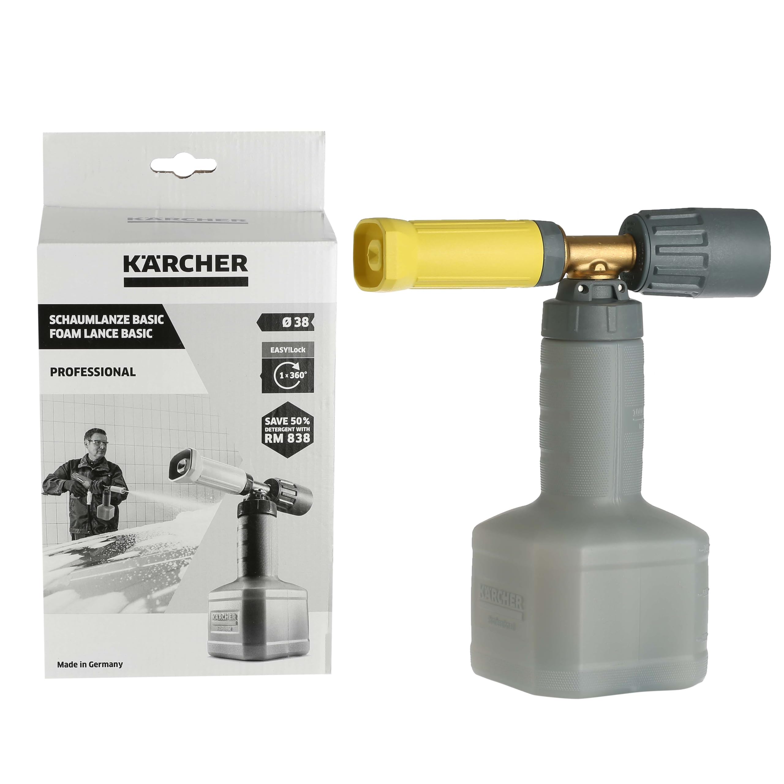 Masterpart Pressure Washer Easy Force Foam Lance Cleaner Type 1 Machine Flow 350-600 L/H to Fit Karcher HD4/11, HD5/11, HD5/12, HD6/13 Pressure Washers 4.112-053.0