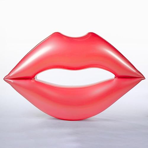 Miniatura 1 de Flotador gigante de labios rojos para piscina  Tumbona de agua extragrande para adultos de 70.86 x 62.99 pulgadas, flotador de piscina inflable con