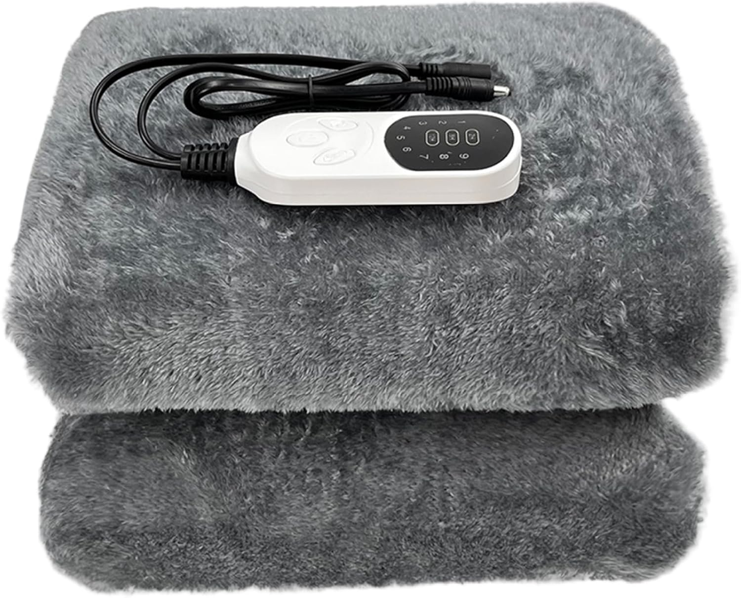 Car Heated Blanket, Car Heated Blanket Warm Soft Double Side 12v Electric with 3 Timer and 9 Heat Settings for Winter SUV RV Camping 63x31.5 inch Grey