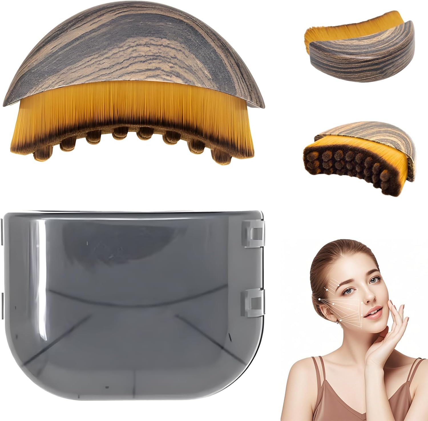 Lymphatic Contour Face Brush, Lymphatic Facial Brush, Lymphatic Drainage Face, Dry Face Brush, Chin and Jaw Shape, Face Brush for Lymphatic Drainage and Face Contour