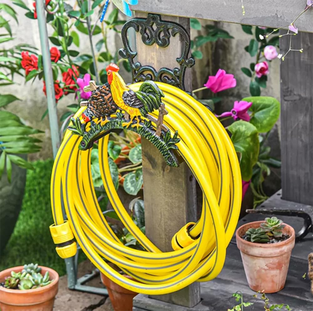 An der Wand befestigte Garten-Schlauch-Halter, antike Art-Gusseisen-Balkon-dekorative Spule