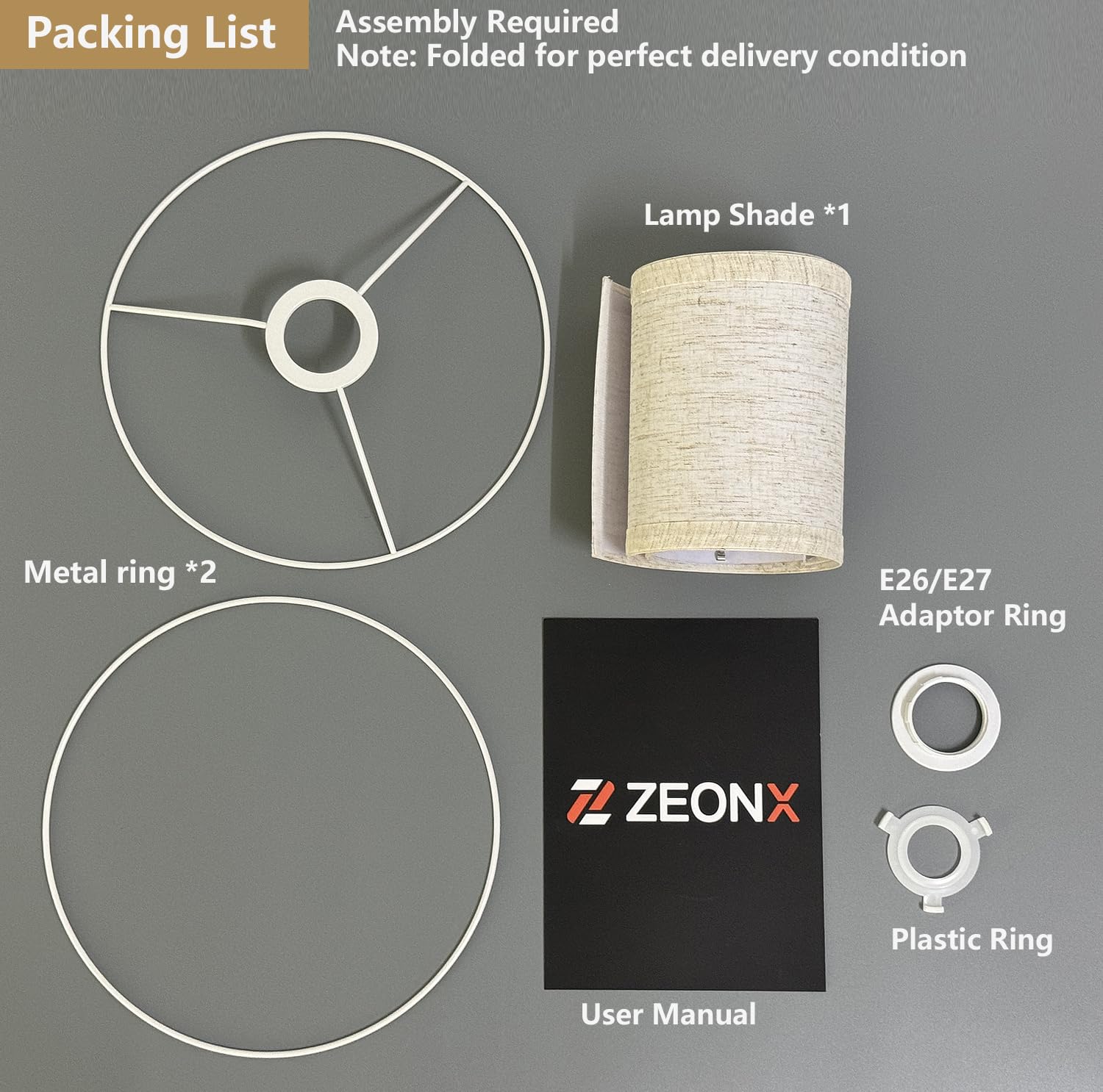 Paralume in lino beige da 25 cm, piccolo paralume per plafoniere, lampade da tavolo e da terra, compatibile con E26 ed E27, facile da montare per soggiorno, camera da letto, ufficio, cucina e