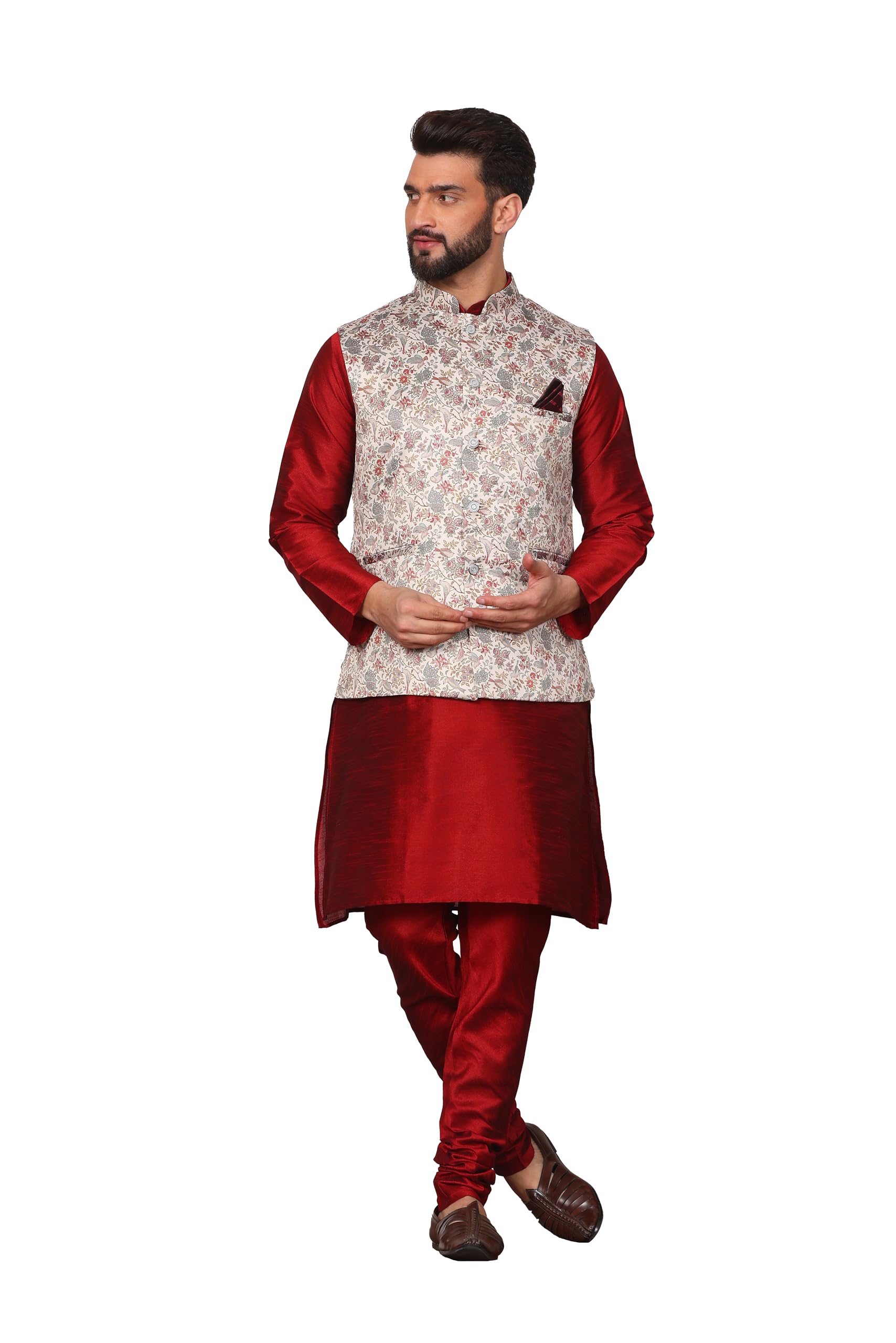 blyx Kurta With Churidar & Multicolor Nehru jacket Set-picture-45