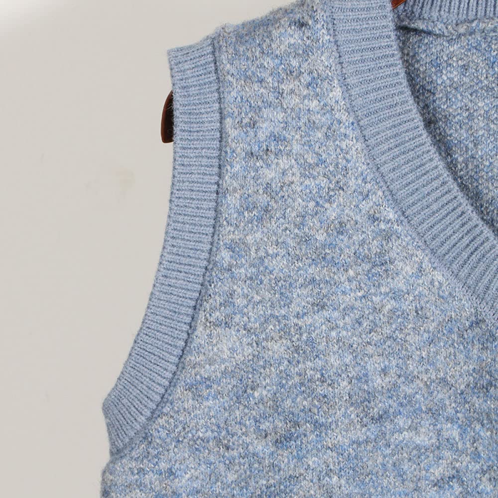 OZEO Gilet Donna,Gilet da Donna Grigio Basic Maglione Gilet Semplice A Costine Lavorato A Maglia con Scollo A V Maglioni Senza Maniche Tinta Unita Gilet Casual Canotte per Ragazze da Donna,S