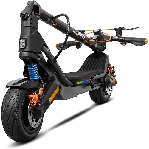 Electric Scooter for Adults with 1000W Motor, E Scooter Up to 25 MPH Top Speed & 37 Miles Range. Features Spring Suspension, Electronic & Disc Braking Systems, and Cruise Control for Commuting