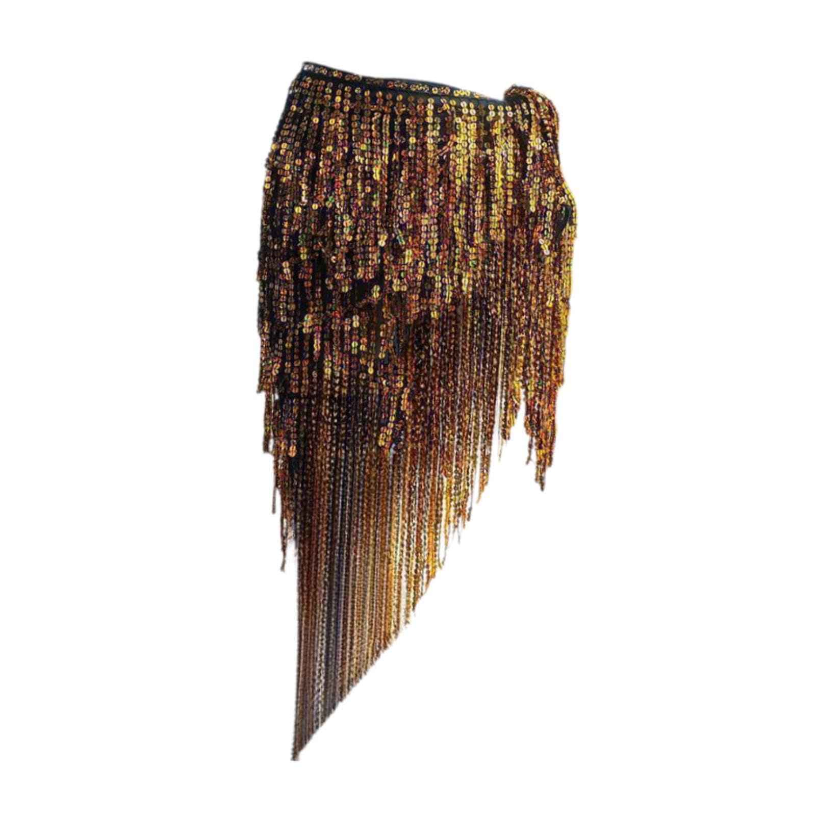 Belly Dance Hip Scarf Wrap Outfit for Stage Performance Festival Latin Dance Golden-picture-31
