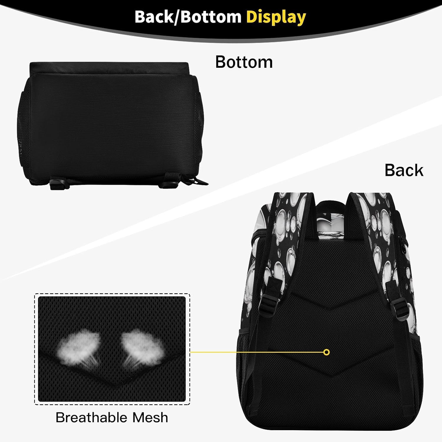 White Bubbles Cooler Backpack 36 Cans Leakproof Waterproof Backpack Cooler Bag Beach Accessories Travel Camping Fishing Backpack for Women Men
