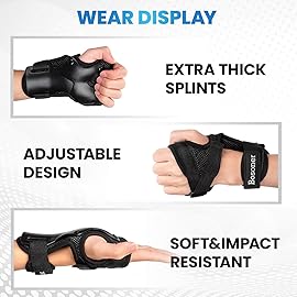 Wrist Guard, BOSONER Wrist Guards for Roller Skating, Skateboarding, Wristsavers Brace Protective Gear for Adults/Kids/Youth (1 Pair)