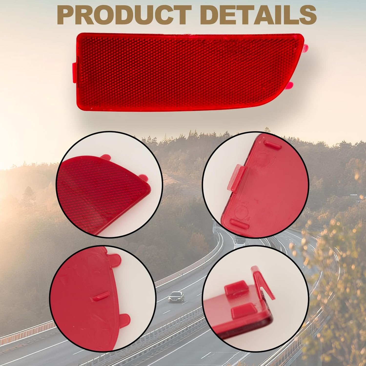 Rear Red Bumper Reflectors Kit Cover Left Right for Dodge Freightliner Sprinter 906 2500 3500 VW Crafter 2E 2006-2021 9068260040 9068260140