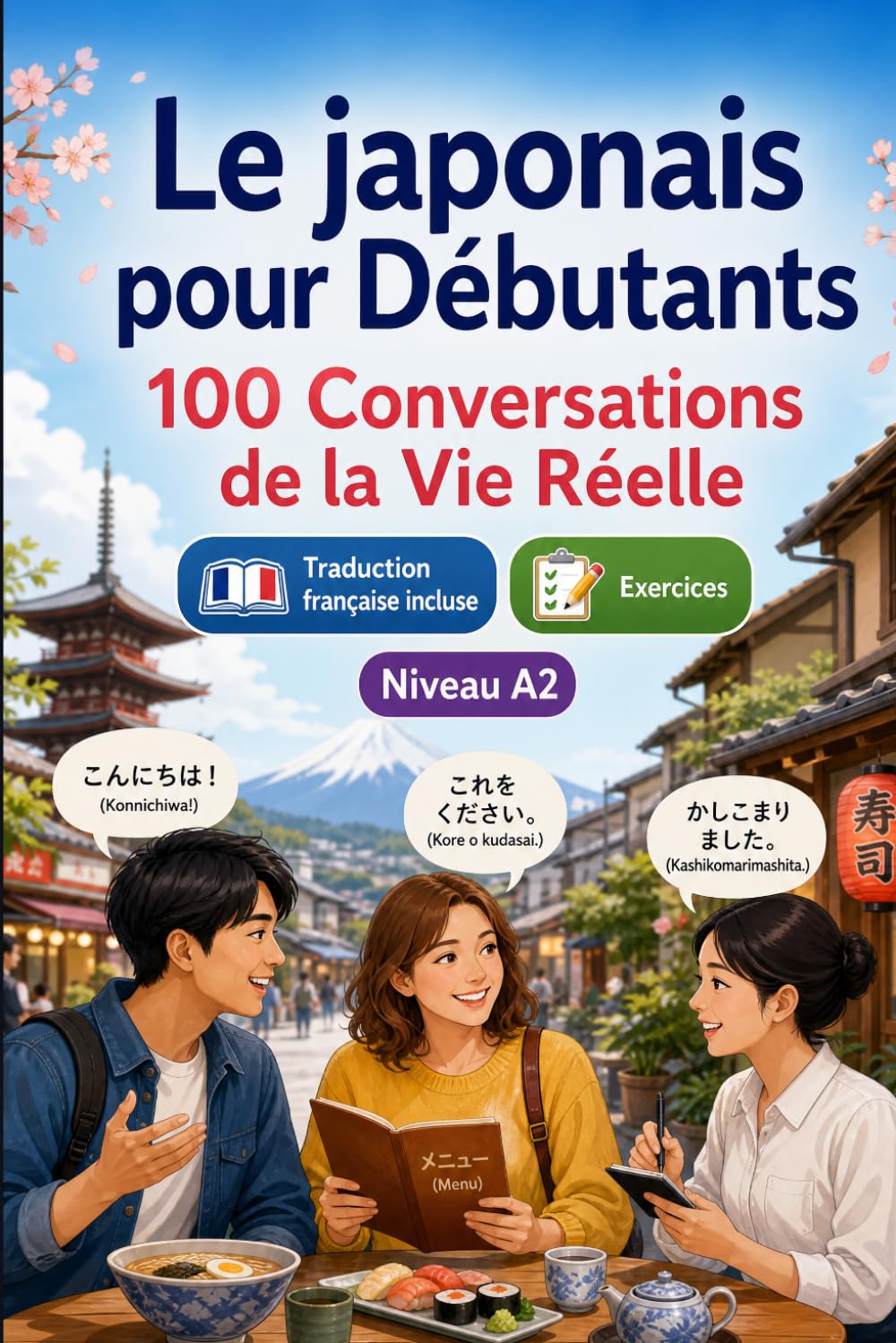 Le japonais pour Débutants A2 : 100 Conversations de la Vie Réelle: Apprenez le japonais en situations réelles, passé, futur, voyages, travail, dialogues bilingues, vocabulaire et exercices