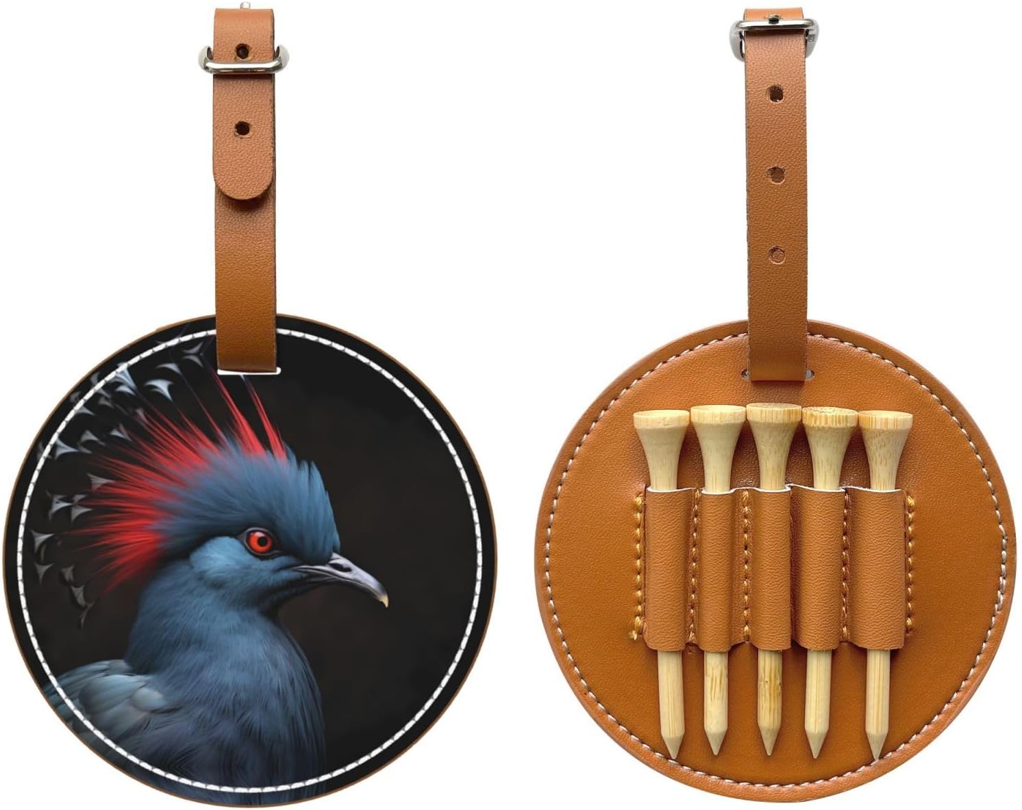 Red Bird Head Brown Golf tee Storage Bag - Easy to Carry Around and More efficient in Playing Golf