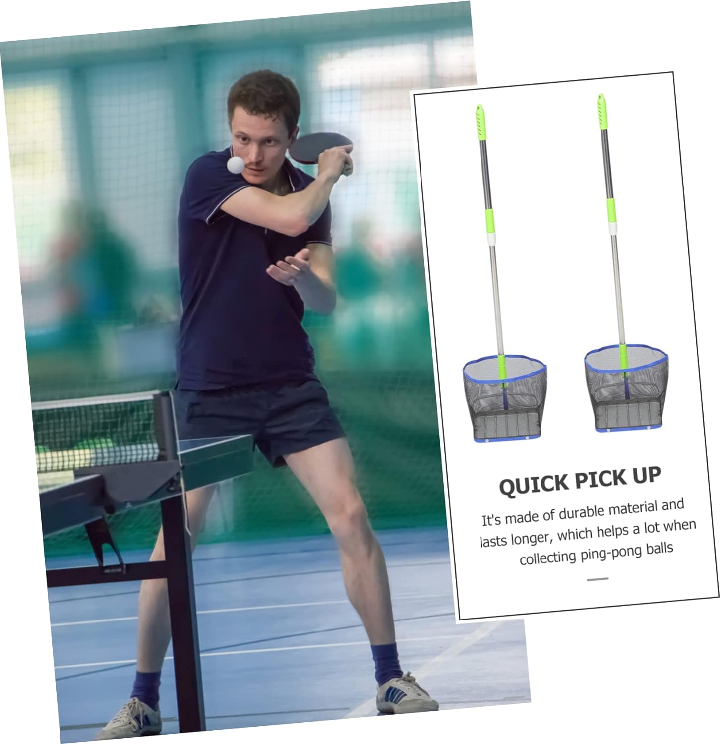 Kisangel 1pc Pingpong Ball Retriever Pong Ball Picker Tool Ball Catcher Tennis Basket for Balls Pickup