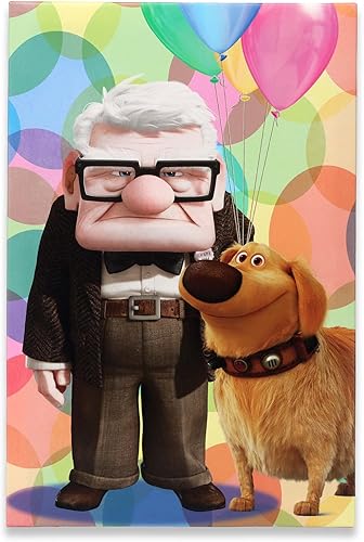 Open Road Brands Disney Pixar Up Carl and Doug - Lienzo decorativo para pared, lienzo grande para decoración de pared de niños, habitación de bebé o