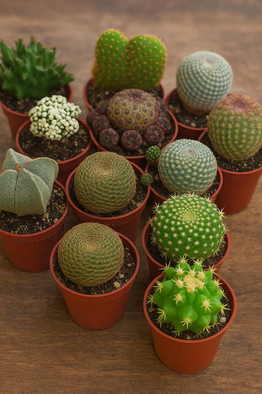 Garden Center Shop | Pack 10 Cactus y Suculentas Variadas Naturales | Plantas de Colección en Maceta | Interior y Exterior | Bajo Mantenimiento