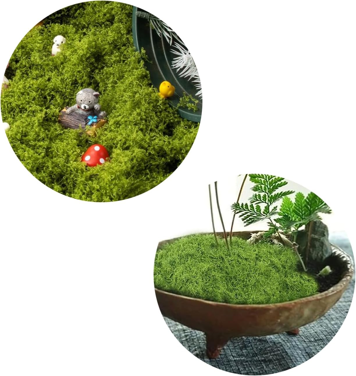Artificial Green Moss Indoor Plant Potted Decorative Item Miniature Landscape Display Ornament