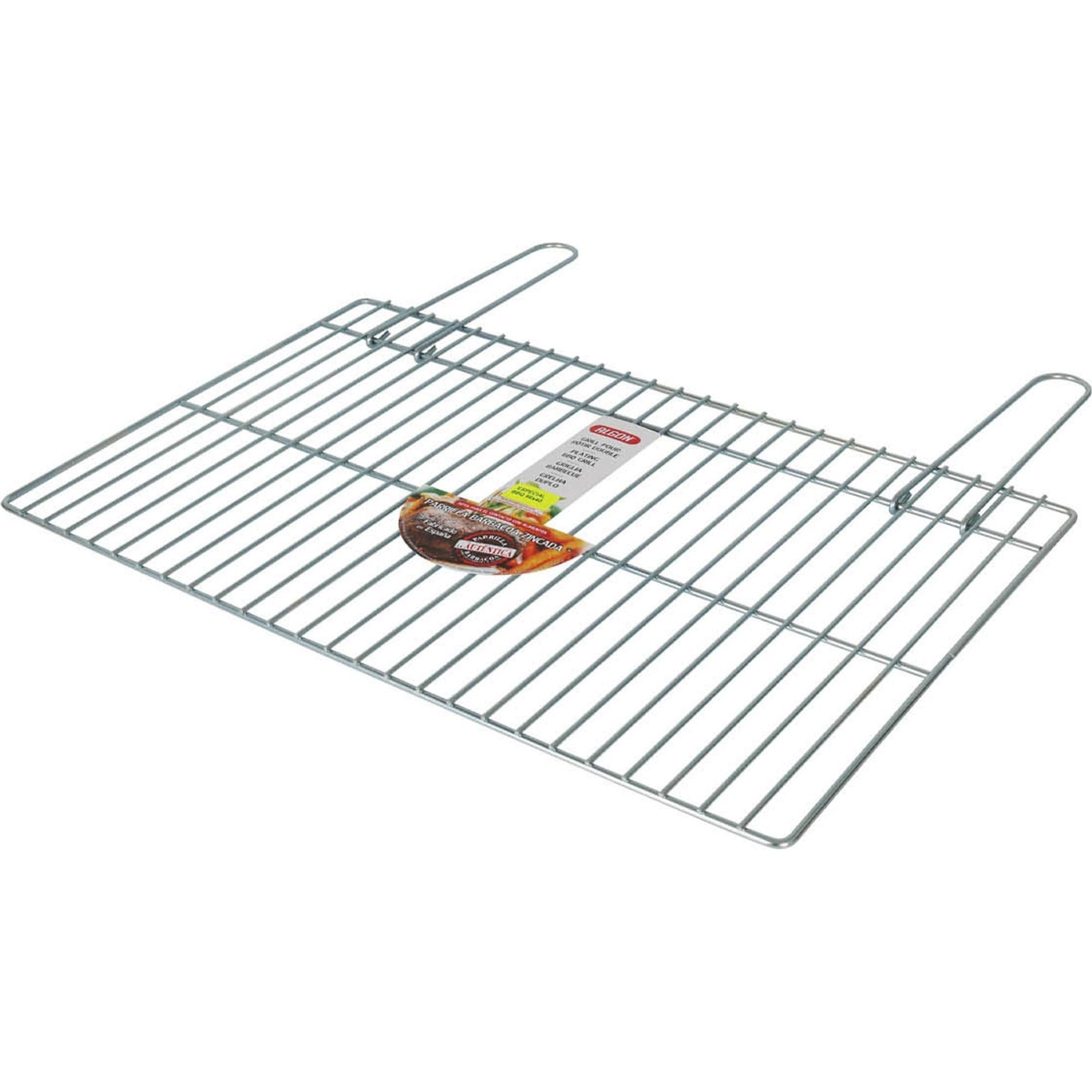 ALGON Parrilla Barbacoa 60x40cm Zincada, Rejilla de Acero para BBQ Carbón, Ideal para Barbacoa Portátil sin Humo, Accesorios Barbacoa y Grill Barbecue
