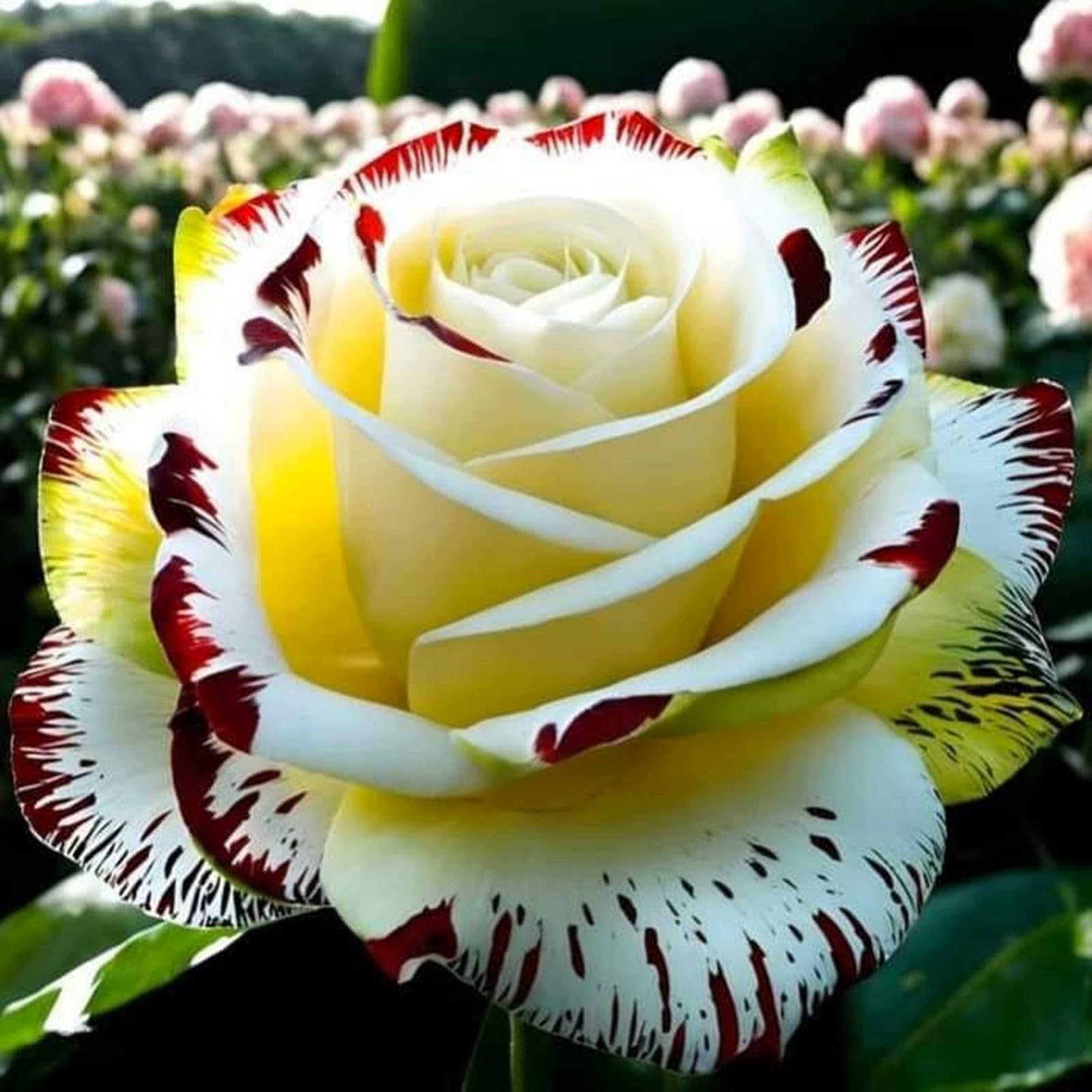 Rose Perennial Bulbs UK, Fragrant Flowers, Suitable for Garden Plants, Landscape Design, Indoor and Outdoor Potted Plants-4 Rhizome-D