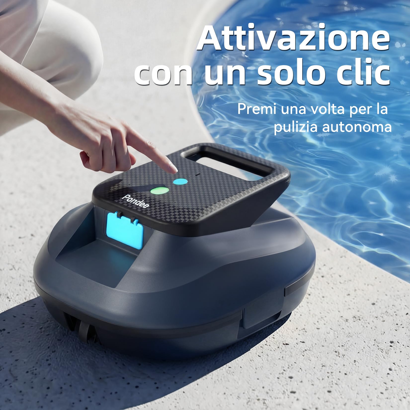 (2026 New) Pondee X2 Robot Piscina Senza Fili, Aspiratore 200 Min Autonomia, Parcheggio automatico, per Piscine Fuori Terra e Interrate fino a 120 m²