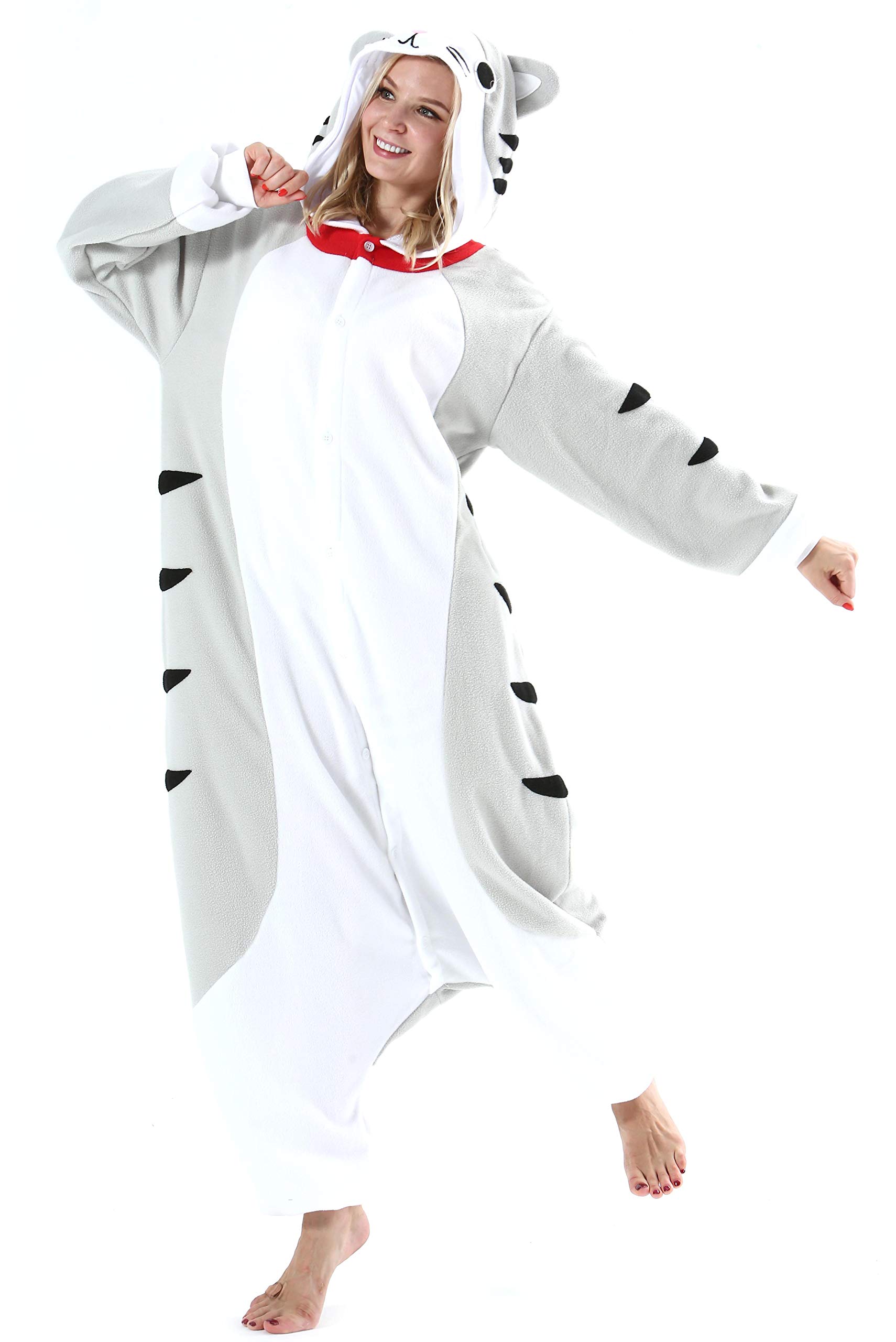 Adulte Femme Anime Animal Cosplay Halloween Costume Homme Combinaison Pyjama Outfit Nuit Vetements Onesie Soiree de Deguisements Unisexe pour Hauteur 148-187CM